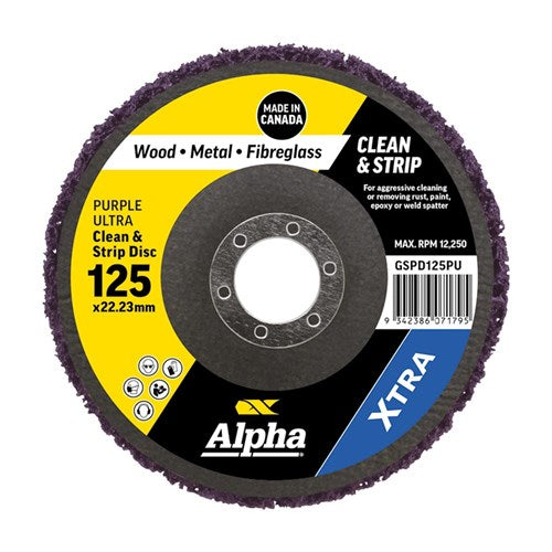 Alpha XTRA 125mm Clean & Strip Disc Purple