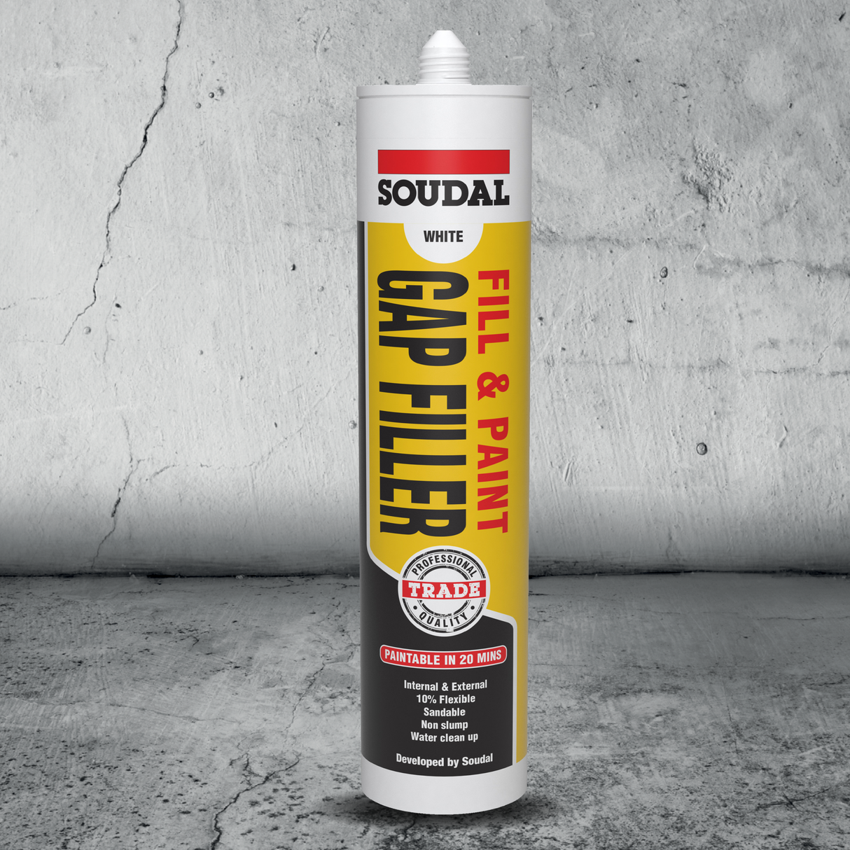 Soudal Fill & Paint Gap Filler White Single 300ml