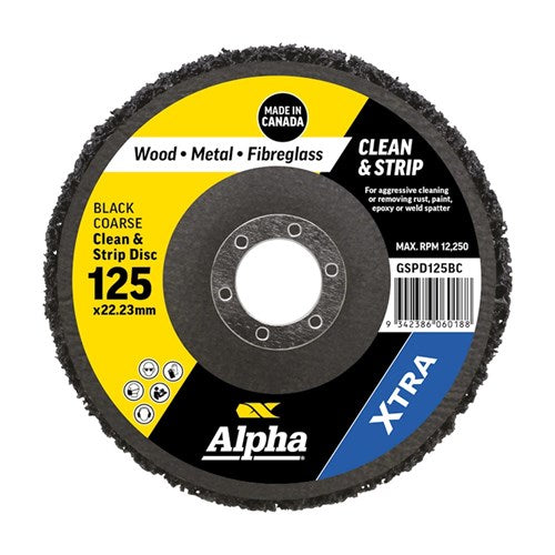 Alpha XTRA 125mm Clean & Strip Disc Black