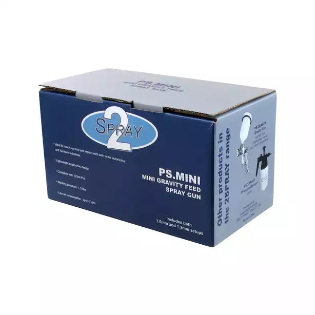2Spray Mini Gravity Spray Gun 1.0mm & 1.2mm Set Up