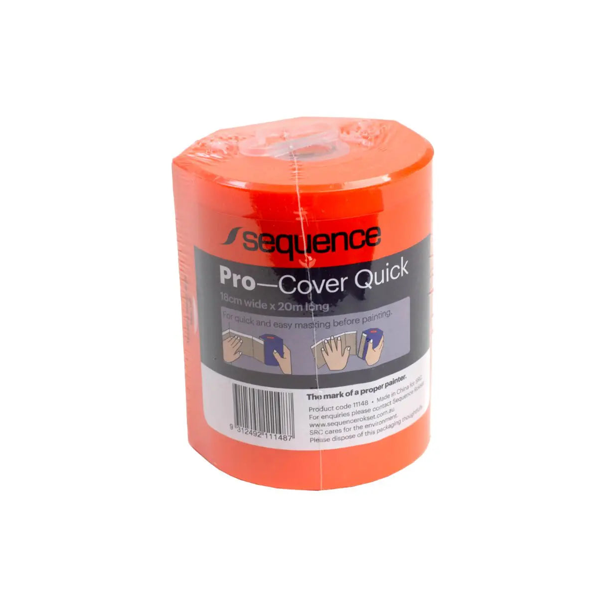 Sequence Pro Cover Quick Pre Taped Masking Paper 180mm x 20M Dispenser
