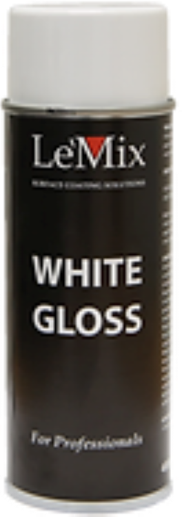 Le'mix Acrylic Top Coat Aerosol Gloss White