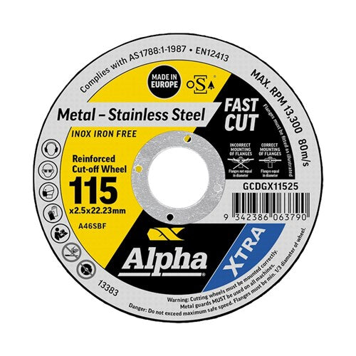 Alpha Xtra Cutting Wheel 115 x 2.5 x 22mm