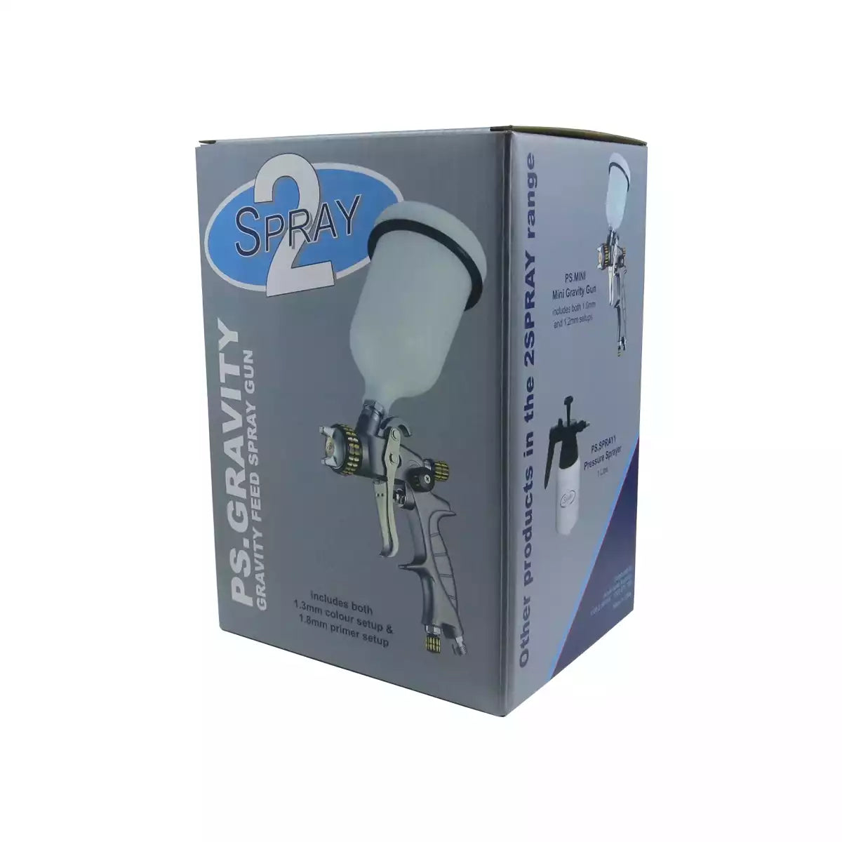 2Spray Gravity Spray Gun 1.8mm & 1.3mm Set Ups