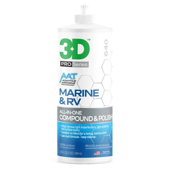 3D 640 Marine & RV All-In-One Compound & Polish 946mL (32oz)