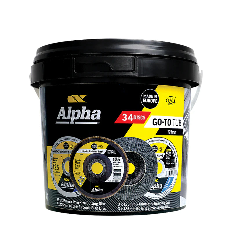 Alpha 34 Disc To Go Tub 125mm Cutting Flap & Grinding Disc