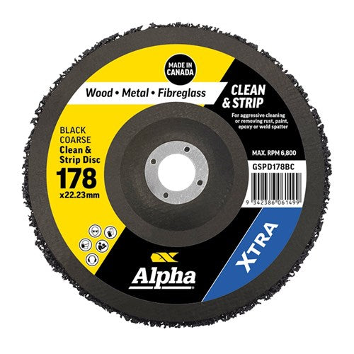 Alpha XTRA 178mm Clean & Strip Disc Black